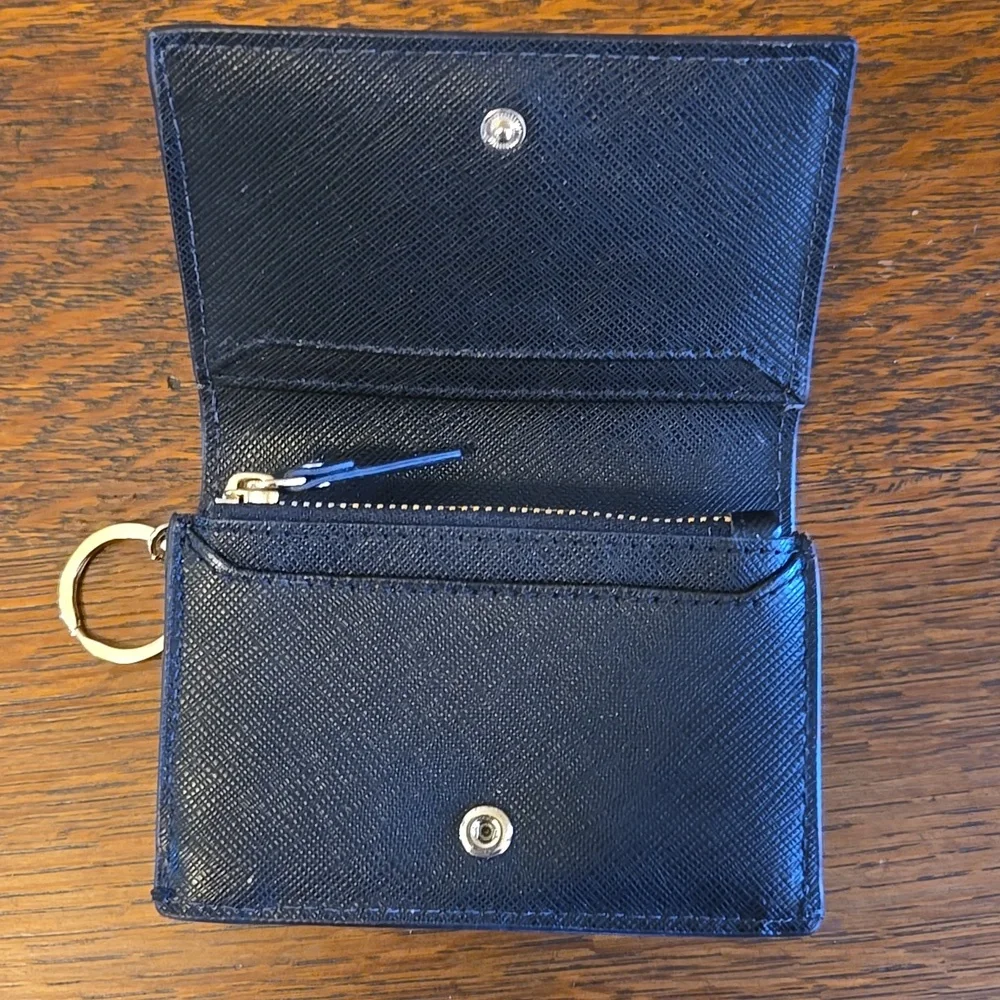 Kate Spade Compact Wallet With Key Ring In Red Poppy Field - Picture 5 of 16